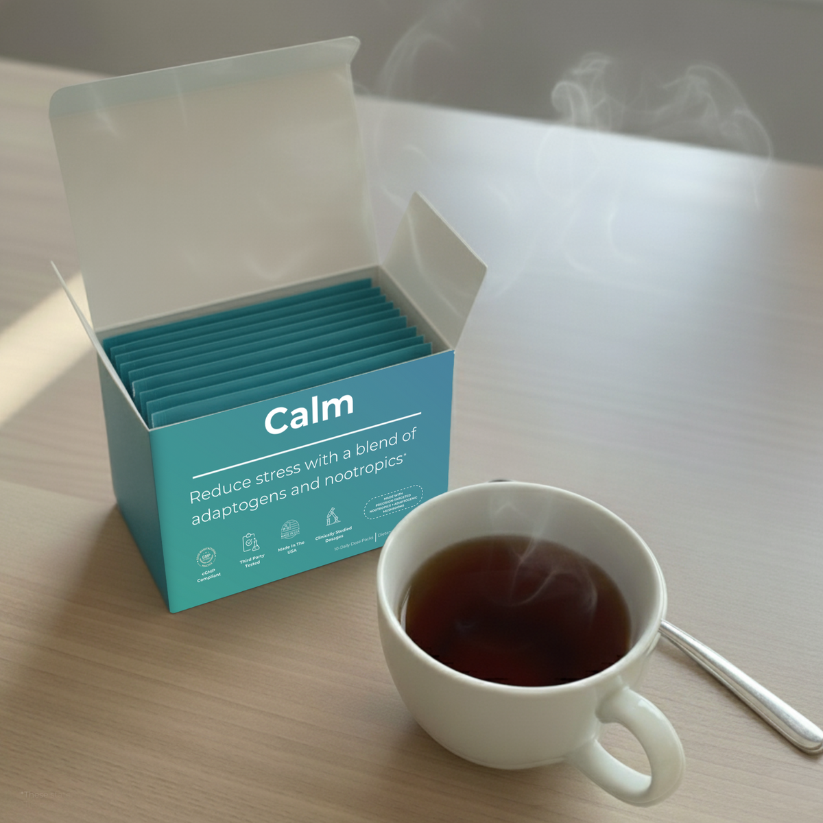 Calm Stress Relief Travel Packs | KSM-66 Ashwagandha + Magnesium | 10 Packets