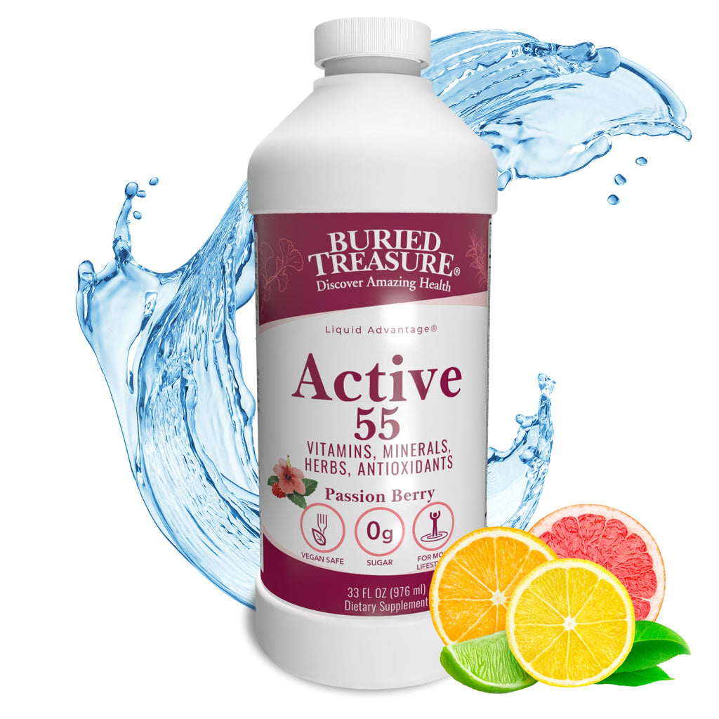 Active 55+ Daily Liquid Multivitamin | 40+ Nutrients, Superfoods & Fulvic Minerals | 33 oz