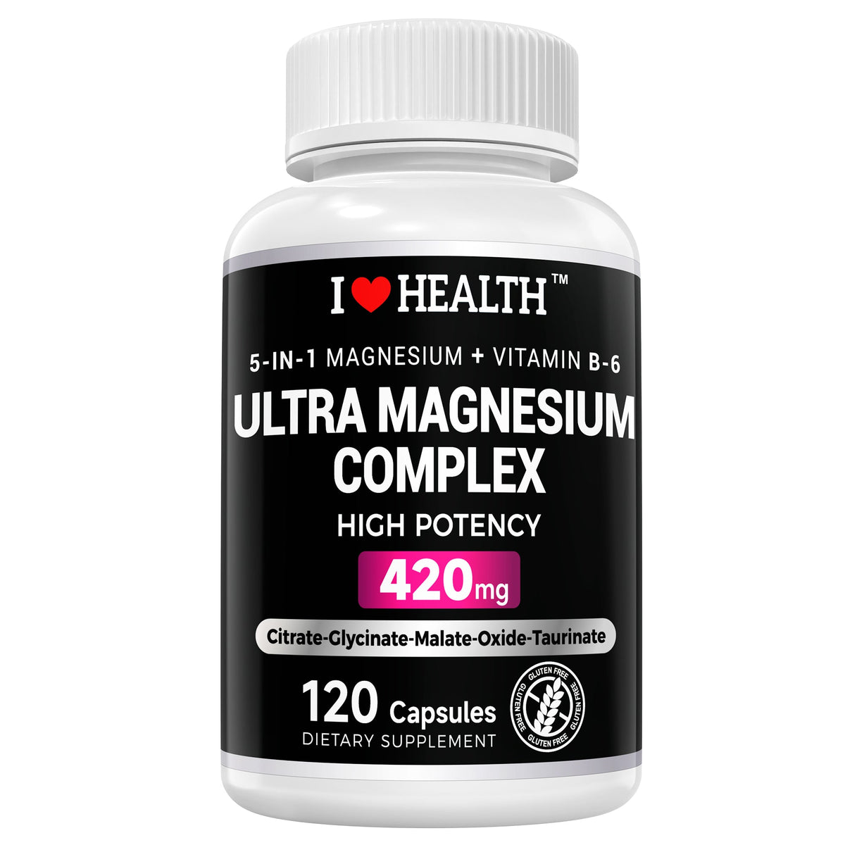 5-in-1 Ultra Magnesium Complex + Vitamin B6 | 420mg | 120 Capsules