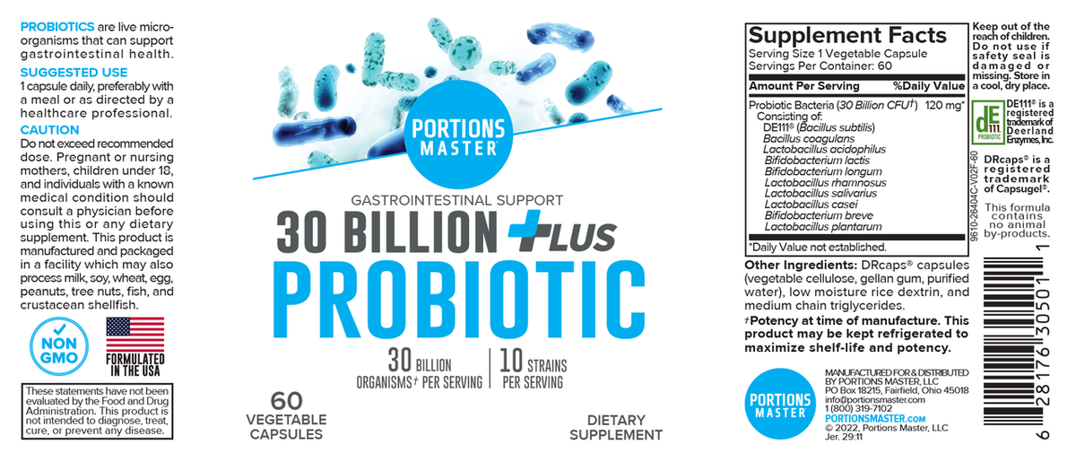 30 Billion Probiotic | 10 Strains for Gut, Immunity & Digestion | 60 Capsules