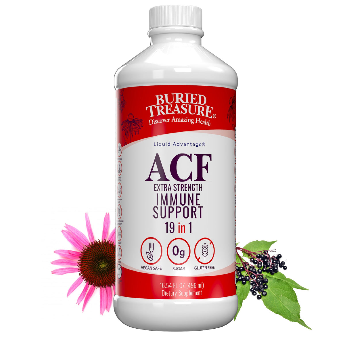 ACF Extra Strength Immune Boost Liquid | 4-Day Intensive Protocol | 1,000mg Vitamin C & Elderberry