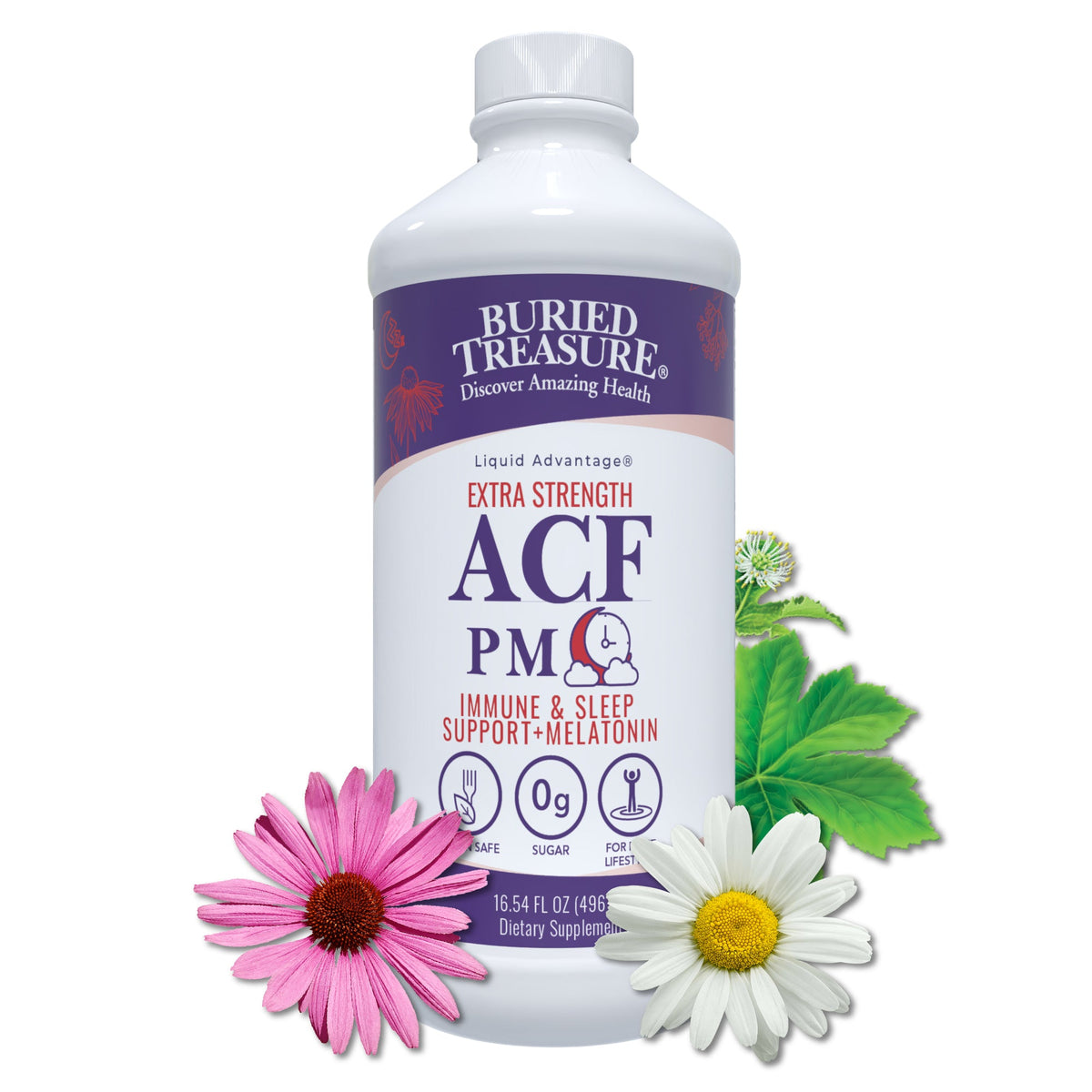 Nighttime Immune & Sleep Support Liquid | Melatonin, Elderberry & Magnesium Glycinate