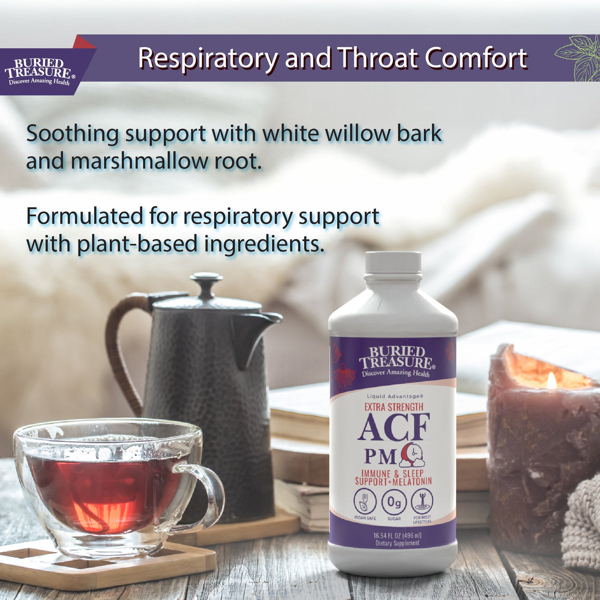 Nighttime Immune & Sleep Support Liquid | Melatonin, Elderberry & Magnesium Glycinate