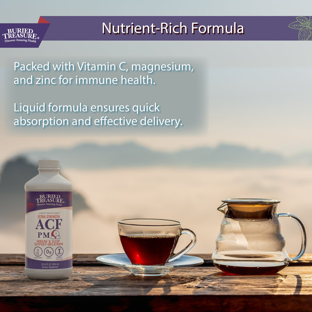Nighttime Immune & Sleep Support Liquid | Melatonin, Elderberry & Magnesium Glycinate