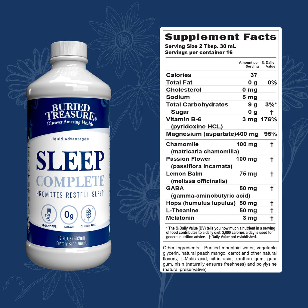 Sleep Complete Liquid | Melatonin, Magnesium & Calming Herbs | Zero Sugar | 16 Servings