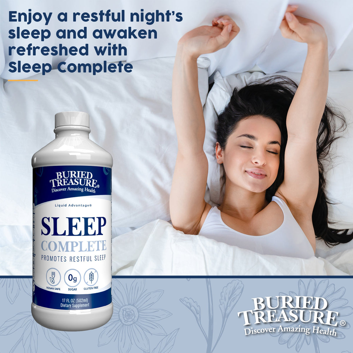 Sleep Complete Liquid | Melatonin, Magnesium & Calming Herbs | Zero Sugar | 16 Servings