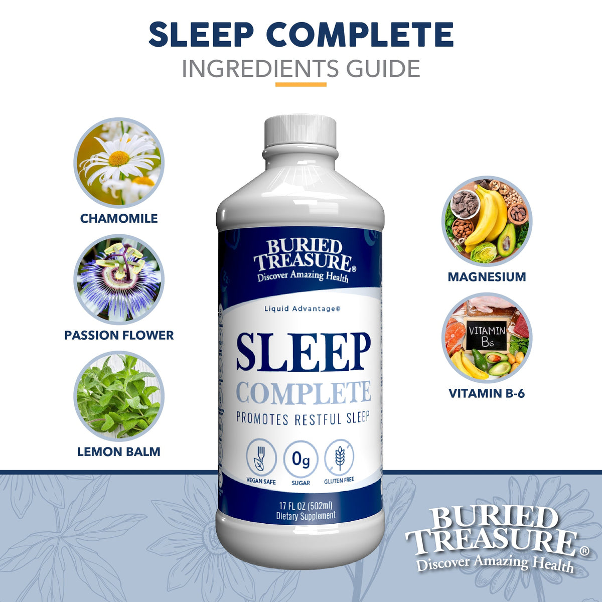 Sleep Complete Liquid | Melatonin, Magnesium & Calming Herbs | Zero Sugar | 16 Servings