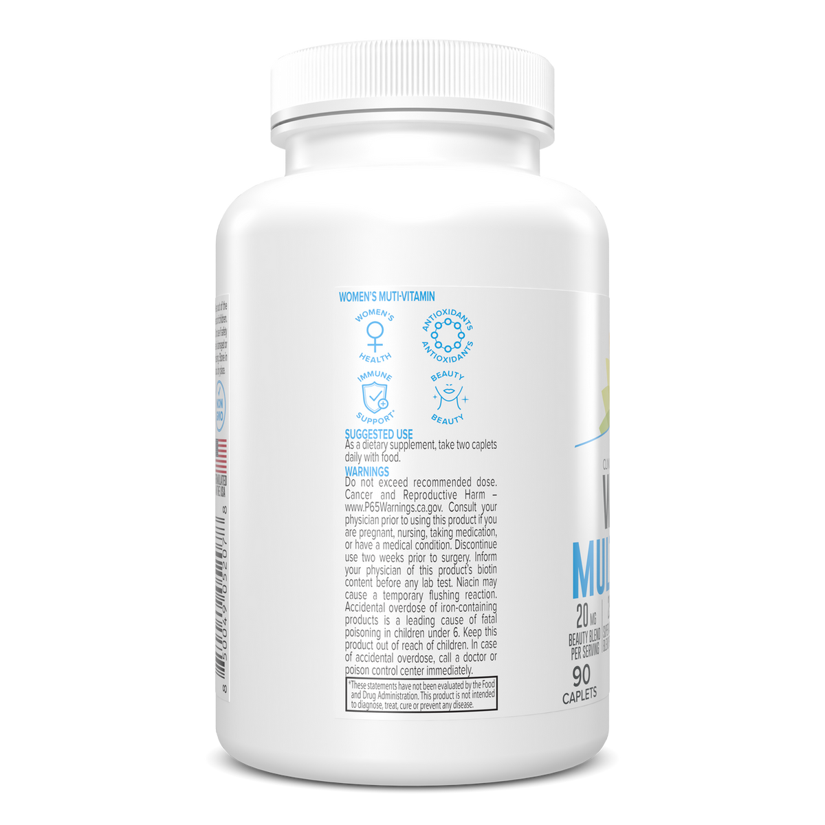 Women's Complete Daily Multivitamin | 16 Nutrients | 90 Caplets (3-Month Supply)
